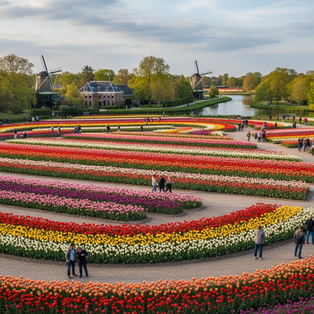 Eski bir parkta, ya da bahçede narlı bitkiler.